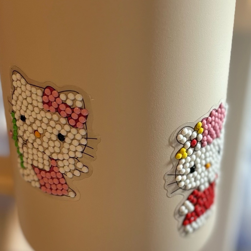 40oz Tumbler with Diamond Art Stickers Bling Cup Cute Aesthetic Drinkware